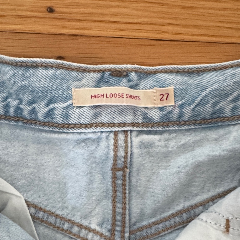 Levi's Light Blue High-Waisted Jean Shorts - Picture 3 of 7